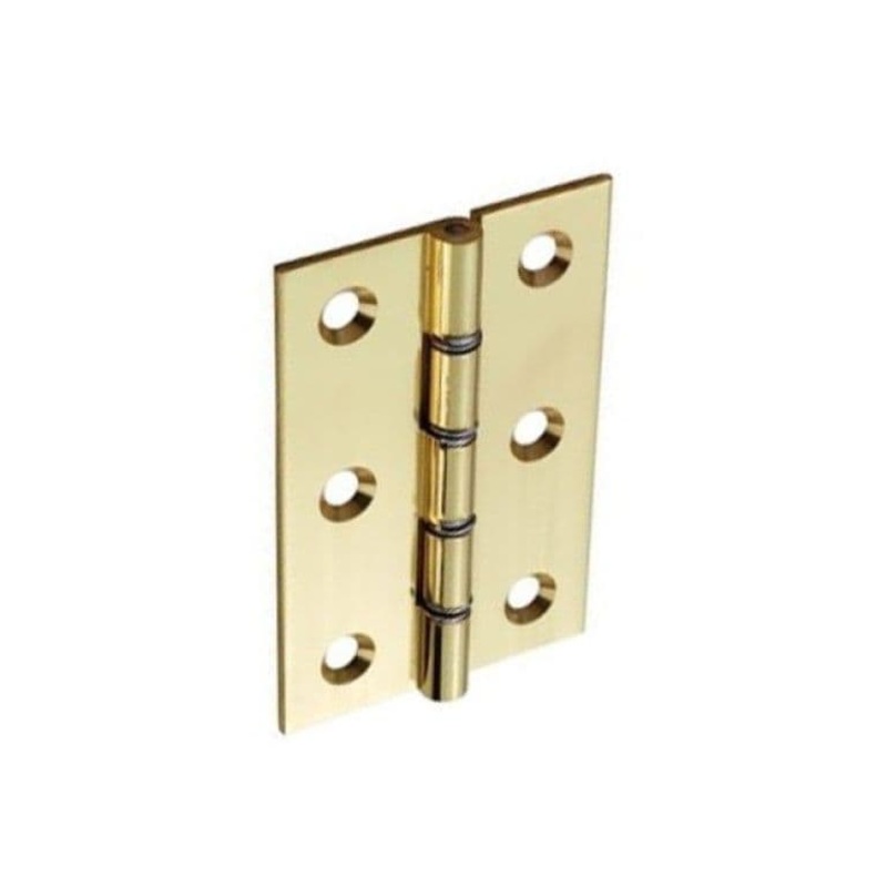 Securit Polished D.S.W. Brass Hinges (Pair) – 75mm