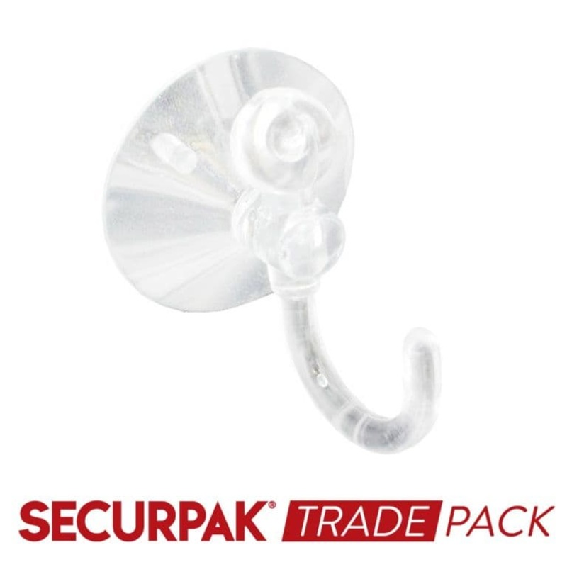 Securpak Suction Hook Clear 45mm – 15 Pack