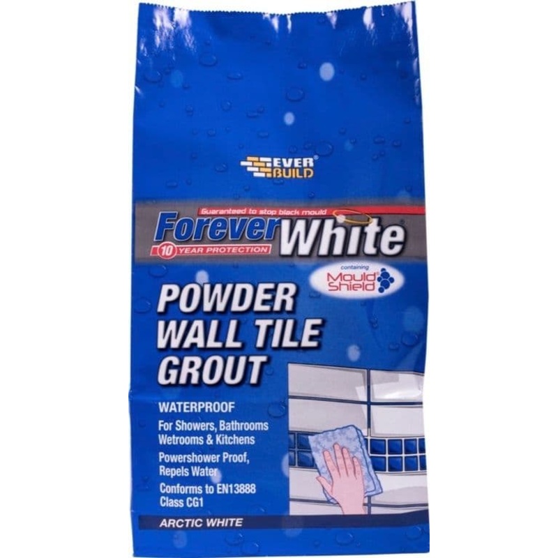 Everbuild Forever White Powder Wall Tile Grout 1.2kg – Artic White