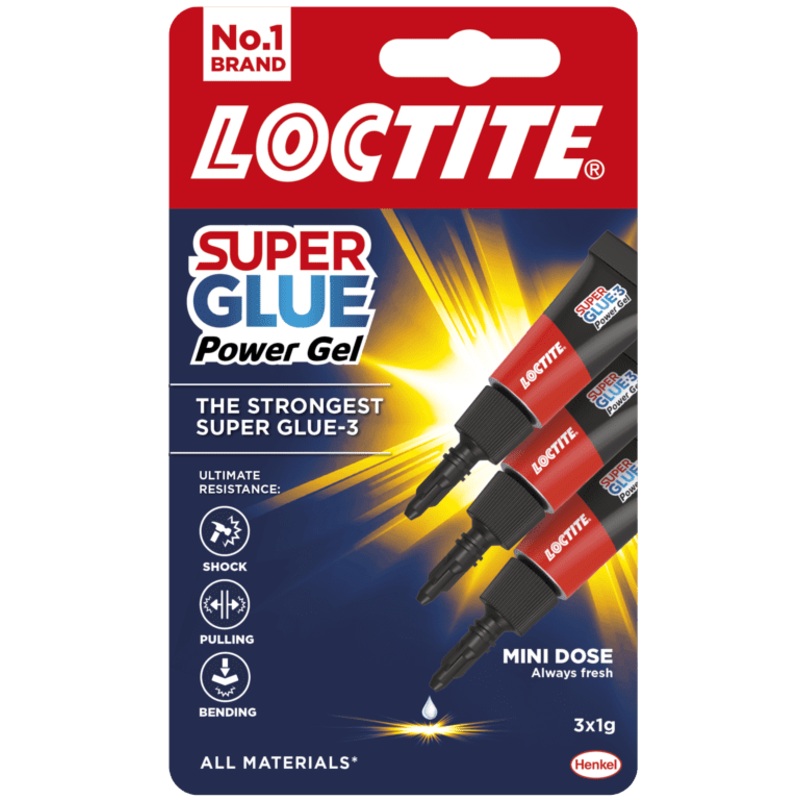Loctite Super Glue Power Gel – Mini Trio 3 x 1g
