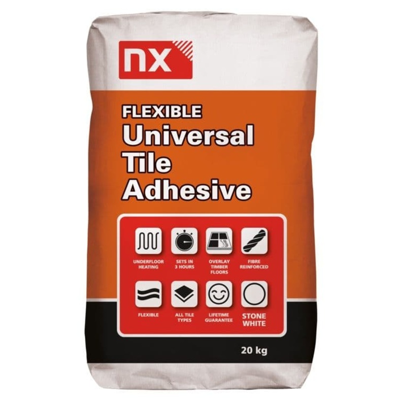 Norcros Stone White Universal Flexible Tile Adhesive – 20kg