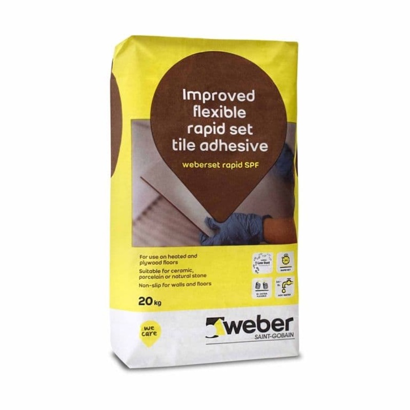 Weber Set Rapid SPF Flexible Tile Adhesive 20kg – Grey