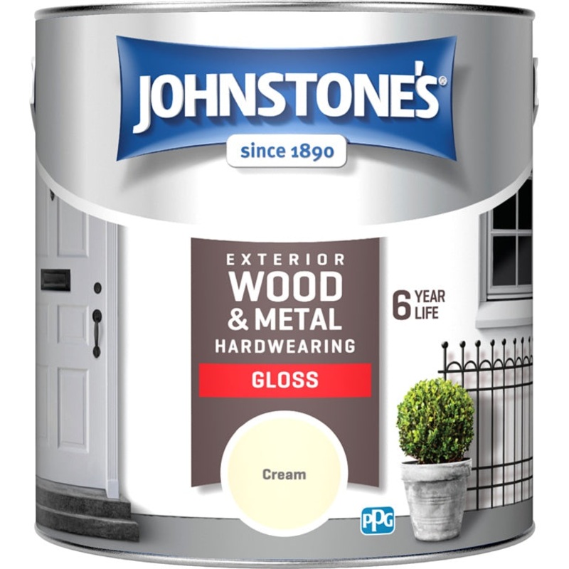 Johnstone’s Exterior Hardwearing Gloss 2.5L – Cream