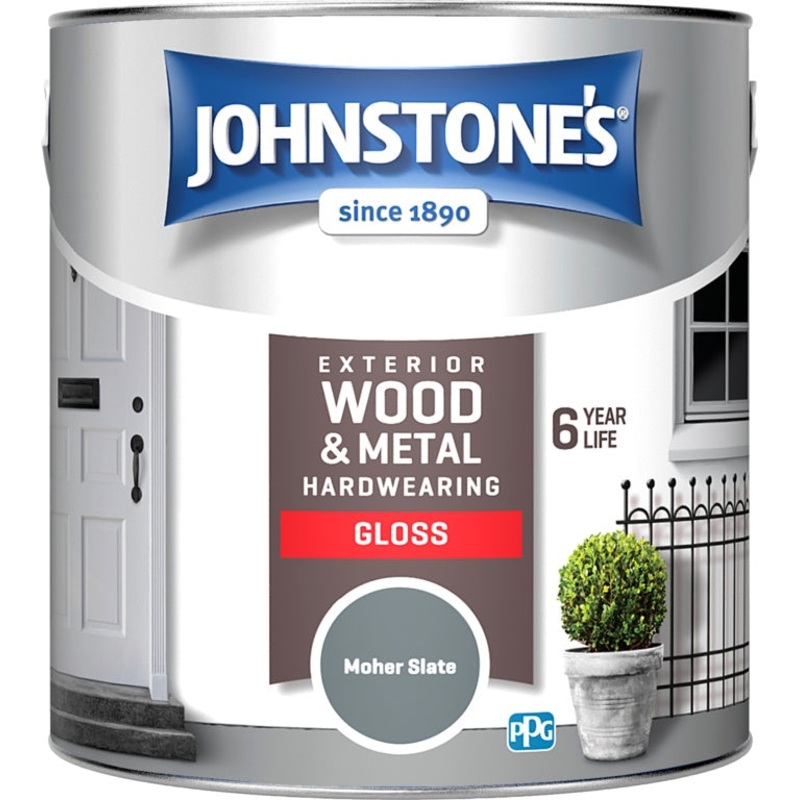 Johnstone’s Exterior Hardwearing Gloss 2.5L – Moher Slate