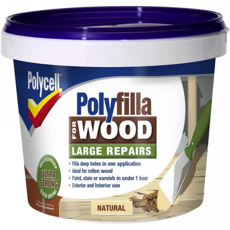 Polycell Polyfilla For Wood Large Repairs – 375gm Natural Tub