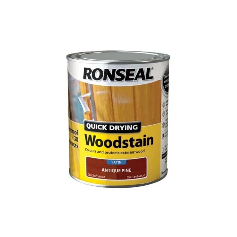 Ronseal Quick Drying Woodstain Satin 750ml – Antique Pine