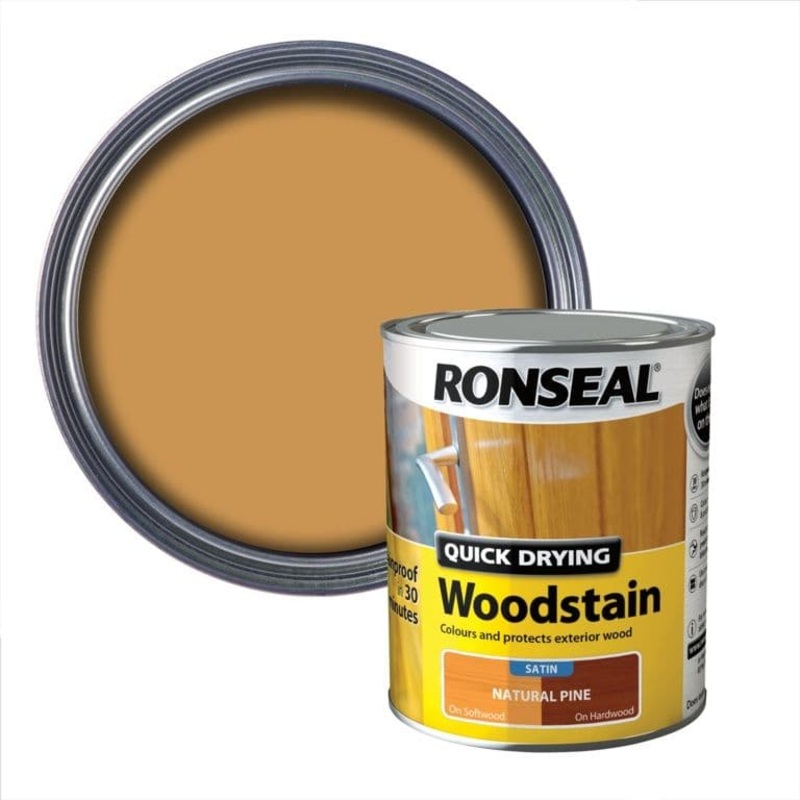 Ronseal Quick Drying Woodstain Satin 750ml – Natural Pine