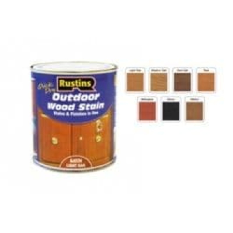 Rustins Quick Dry Outdoor Woodstain 250ml – Satin Light Oak