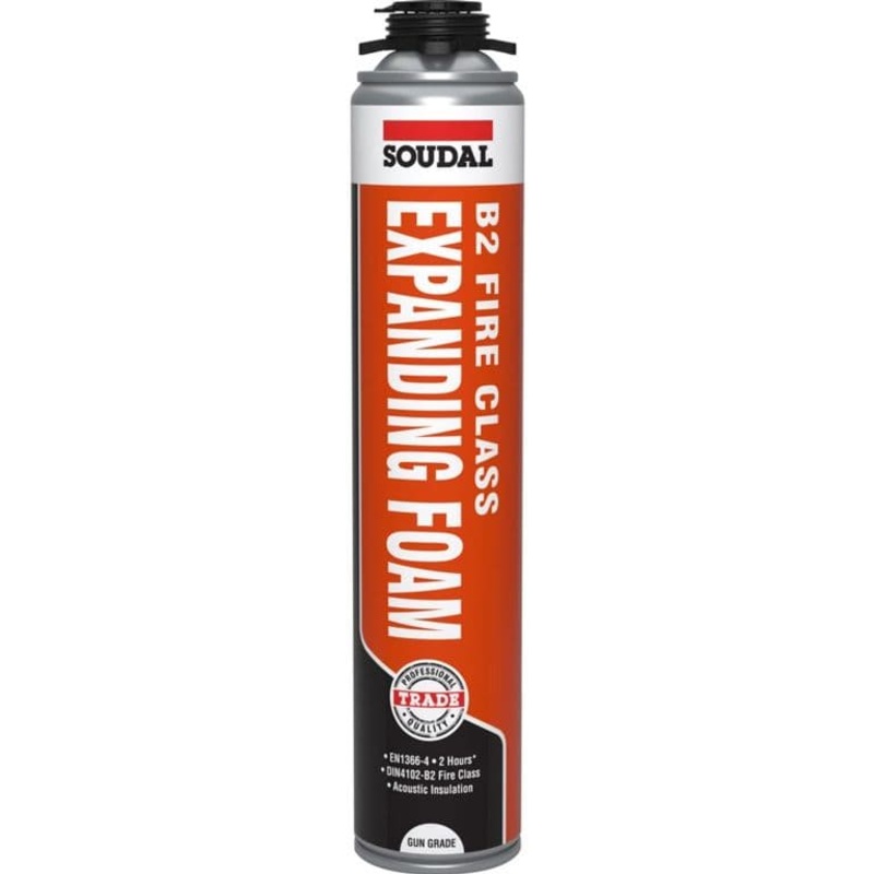 Soudal B2 Fire & Acoustic Expanding Foam – 750ml – GUN GRADE