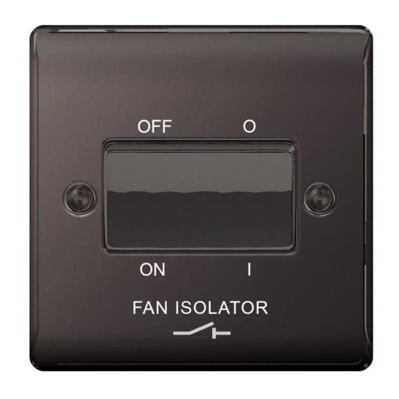 BG 10ax Fan Isolater Black Nickel 3 Pole