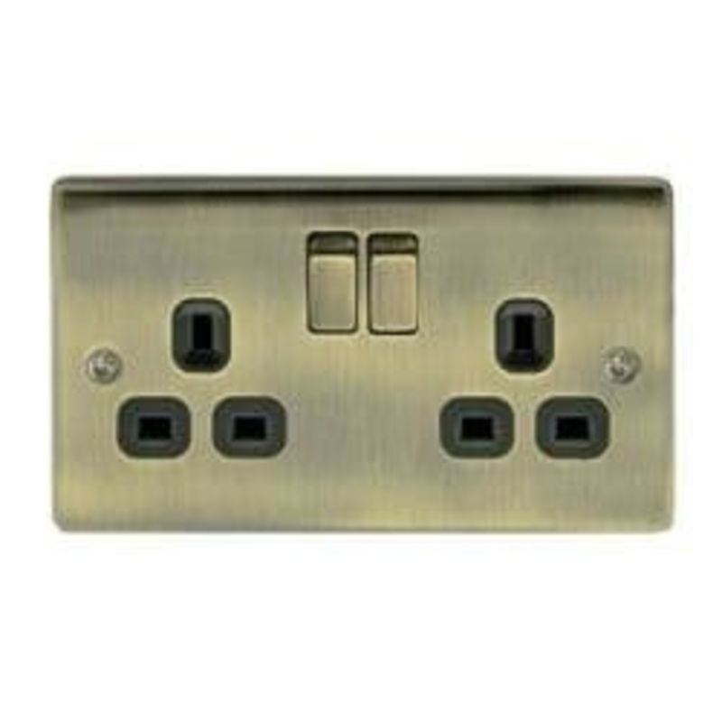 BG 2 Gang Socket – Antique Brass