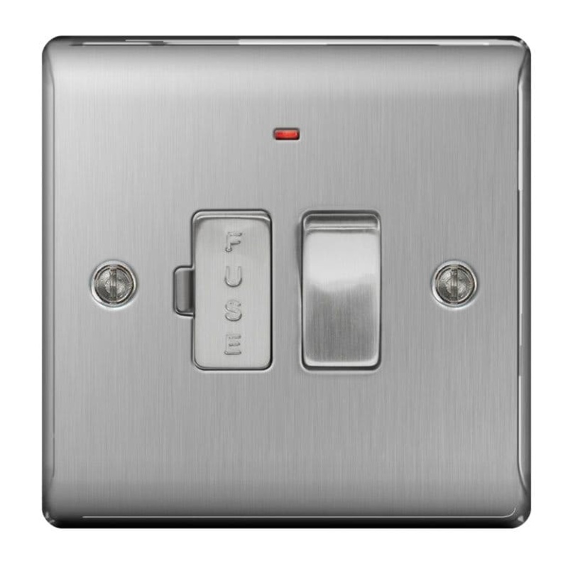 BG Brushed Steel  Switched Fused Connection Unit – 13a