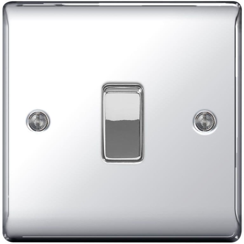 BG Chrome 10ax Plate Switch Intermediate