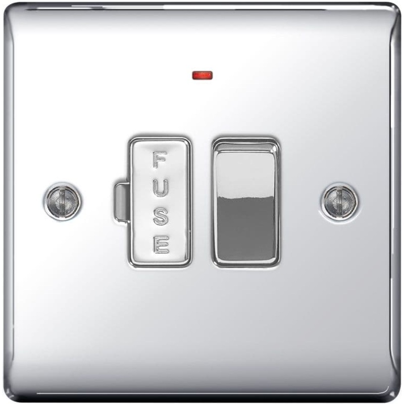 BG Chrome Switched Fused Connection Neon – 13a
