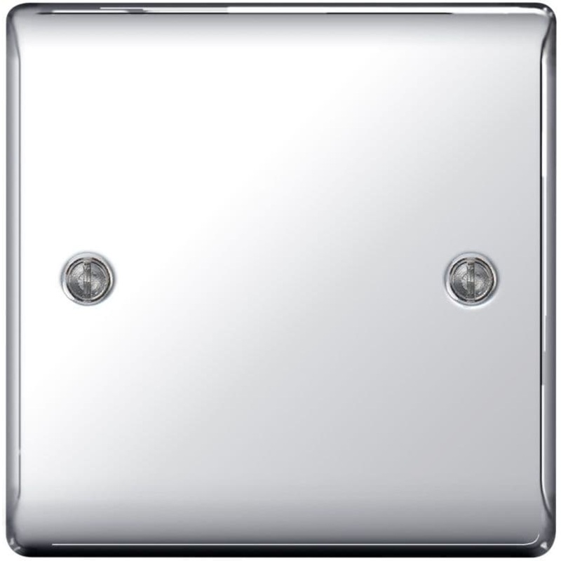BG Metal Chrome Blank Plate – 1 Gang