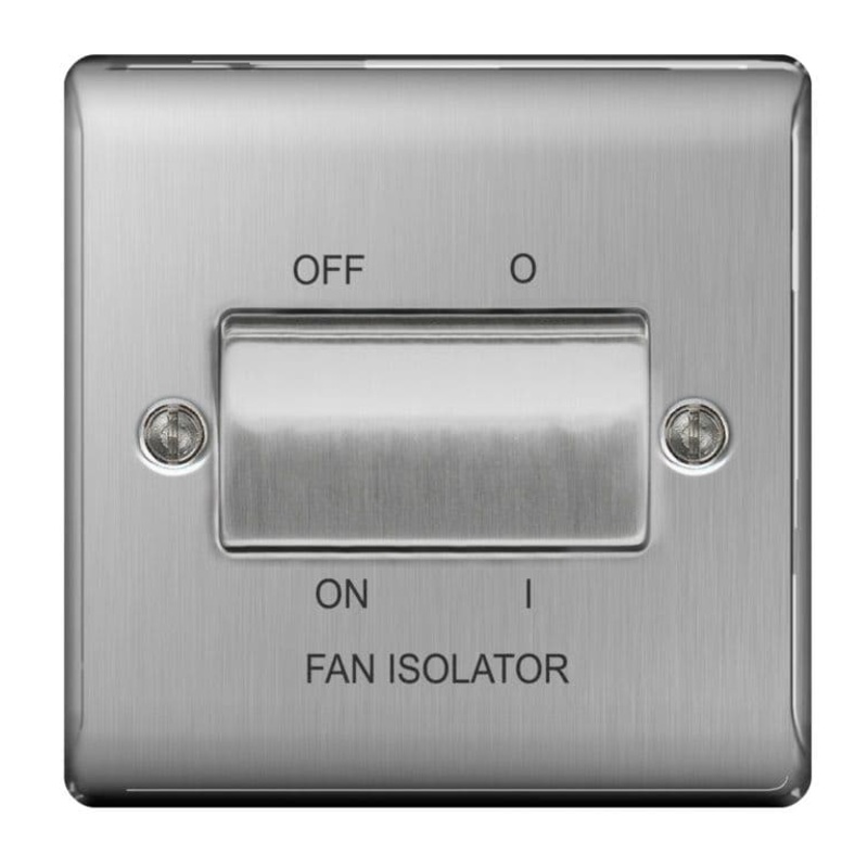 BG Steel 10ax Plate Switch Fan Isolater – 3pole