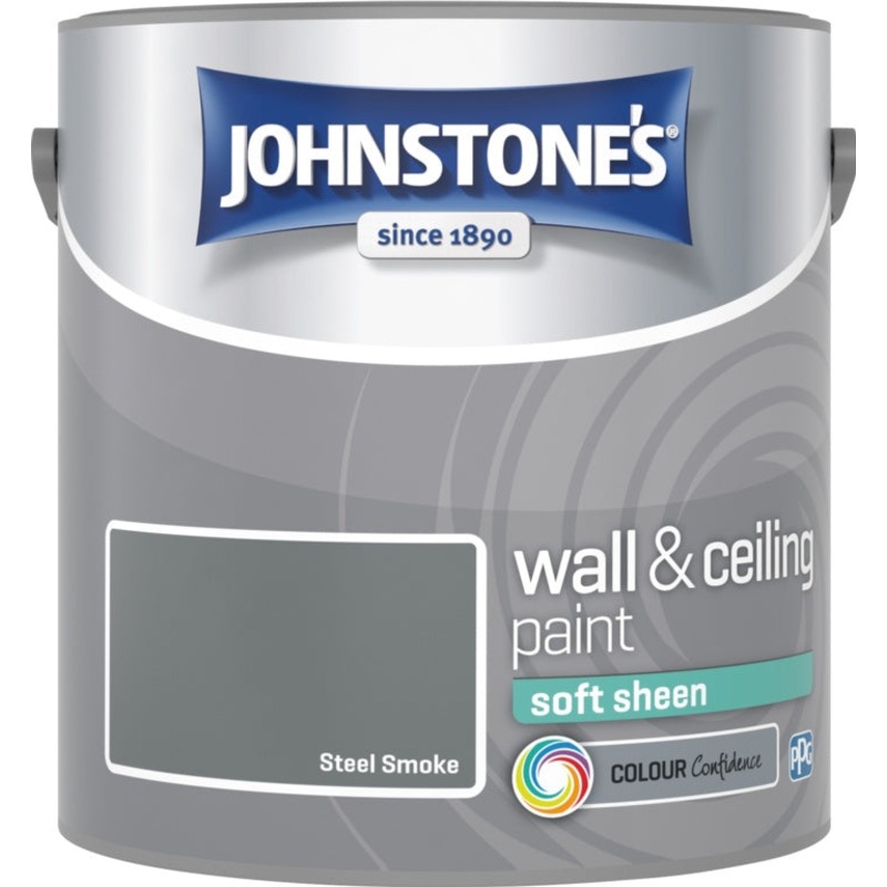 Johnstone’s Wall & Ceiling Soft Sheen 2.5L – Steel Smoke