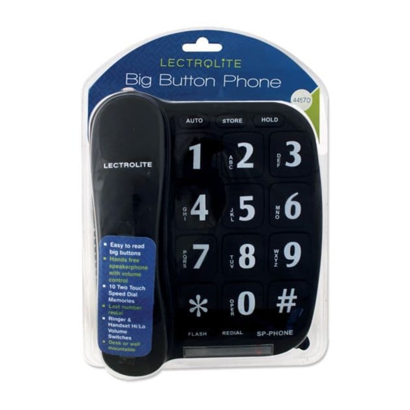 Connect-It Big Button Speaker Phone – Black or White