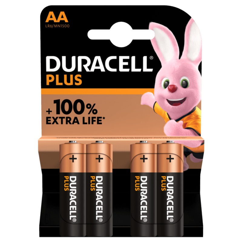 Duracell Plus Power Batteries – AA – Pack 4