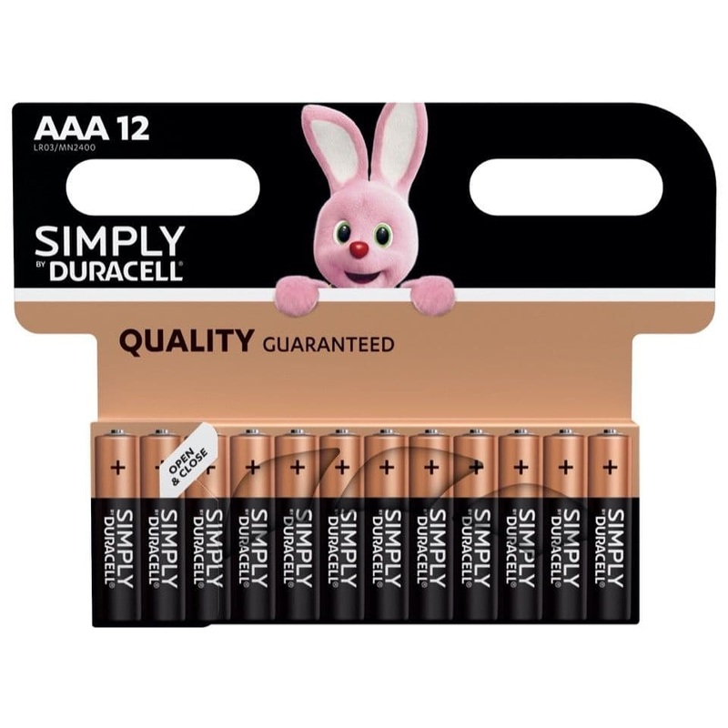 Duracell Simply Batteries – AAA Pack 12