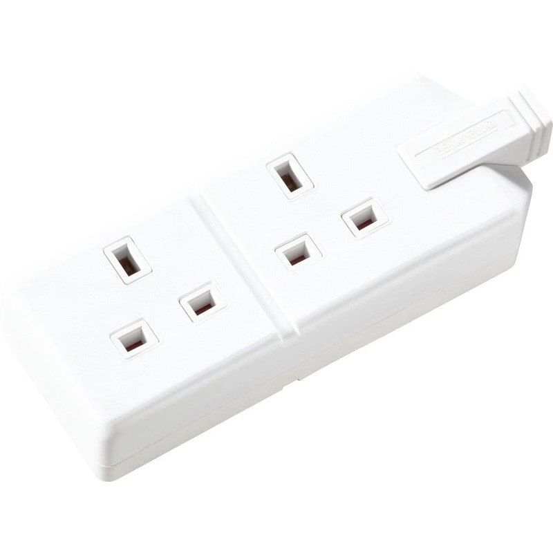 Masterplug Twin Extension Socket – White