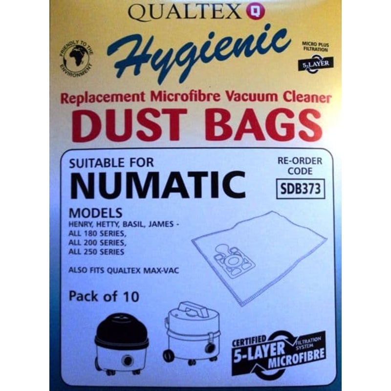 Numatic Henry AS200 Microfibre Bags – Pack of 10