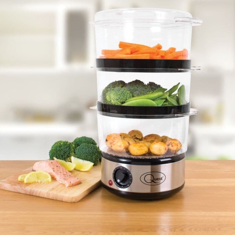 Quest 3 Layer Compact Food Steamer – Stainless Steel