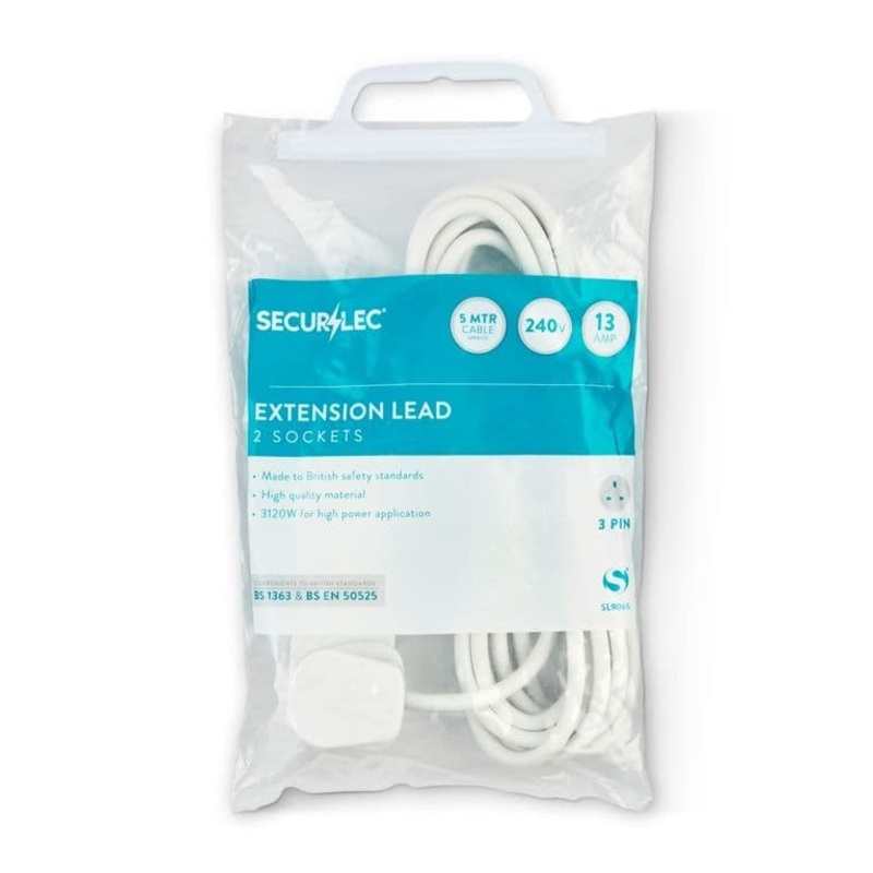 Securlec 2 Gang Extension Lead – 13 Amp 5m
