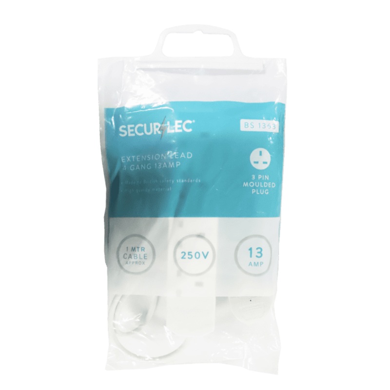 Securlec 4 Gang Extension Lead – 1m 13 Amp