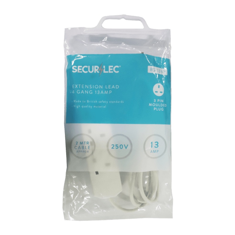 Securlec 4 Gang Extension Lead – 2m 13 Amp