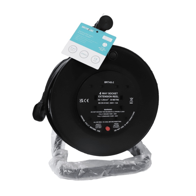 Securlec 4 Gang Extension Reel – 30m /13A