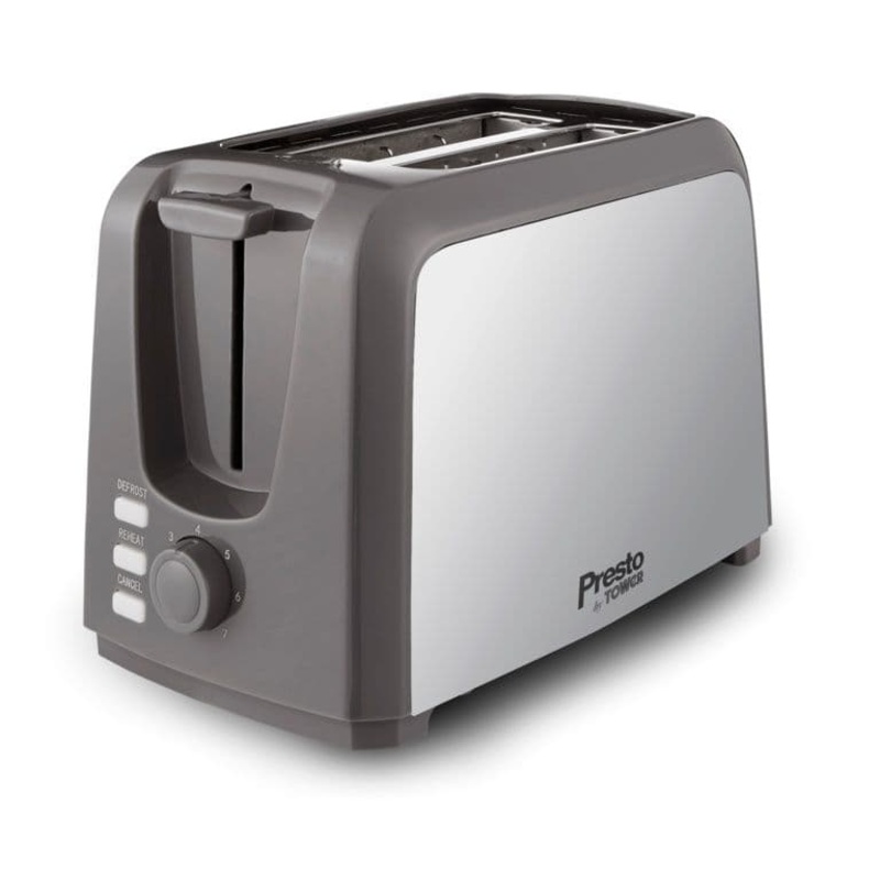 Tower Presto 2 Slice Toaster – Polished Stainless Steel