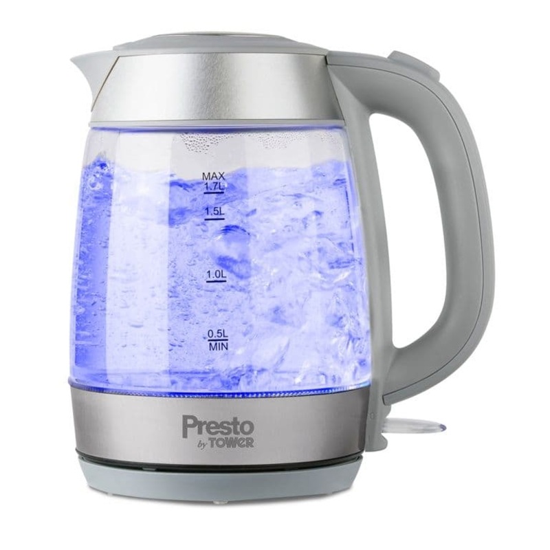 Tower Presto Glass Kettle 1.7L – Grey 2200w