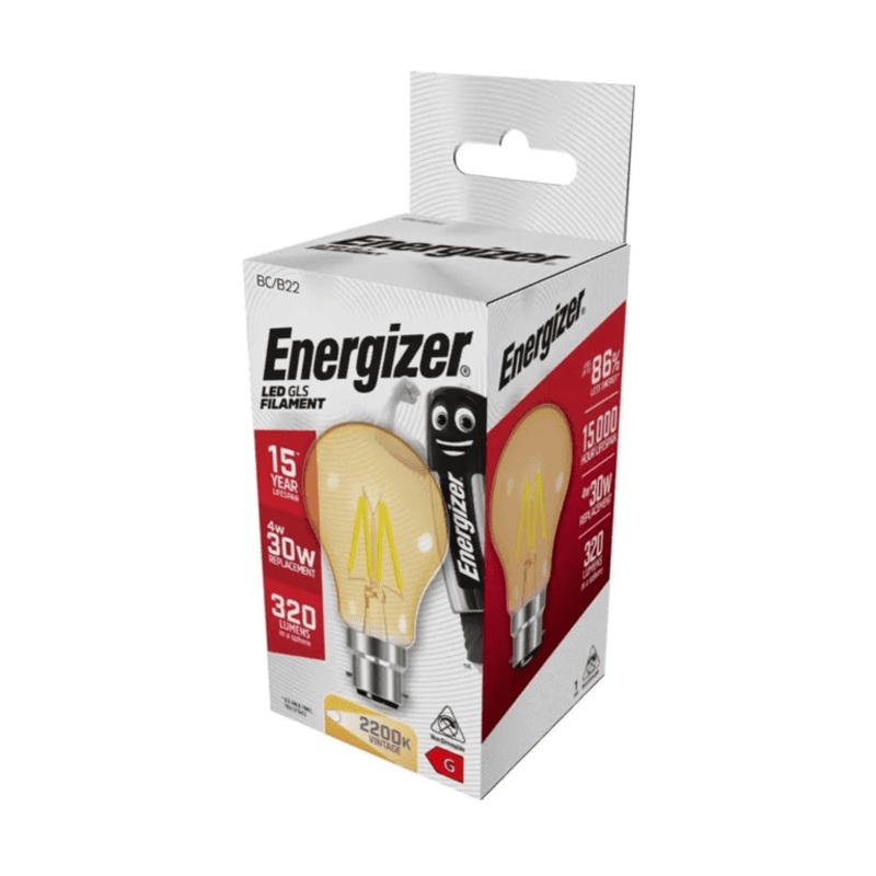 Energizer Filament LED Lamps B22 – 4w 320lm