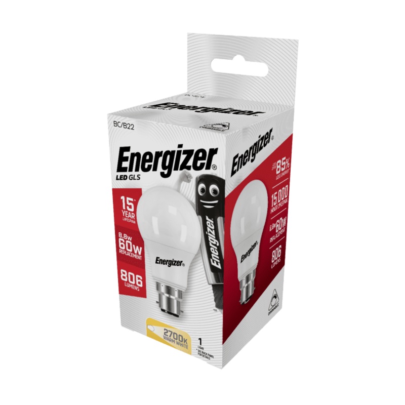 Energizer LED GLS B22 Warm White BC – 8.8w 806lm