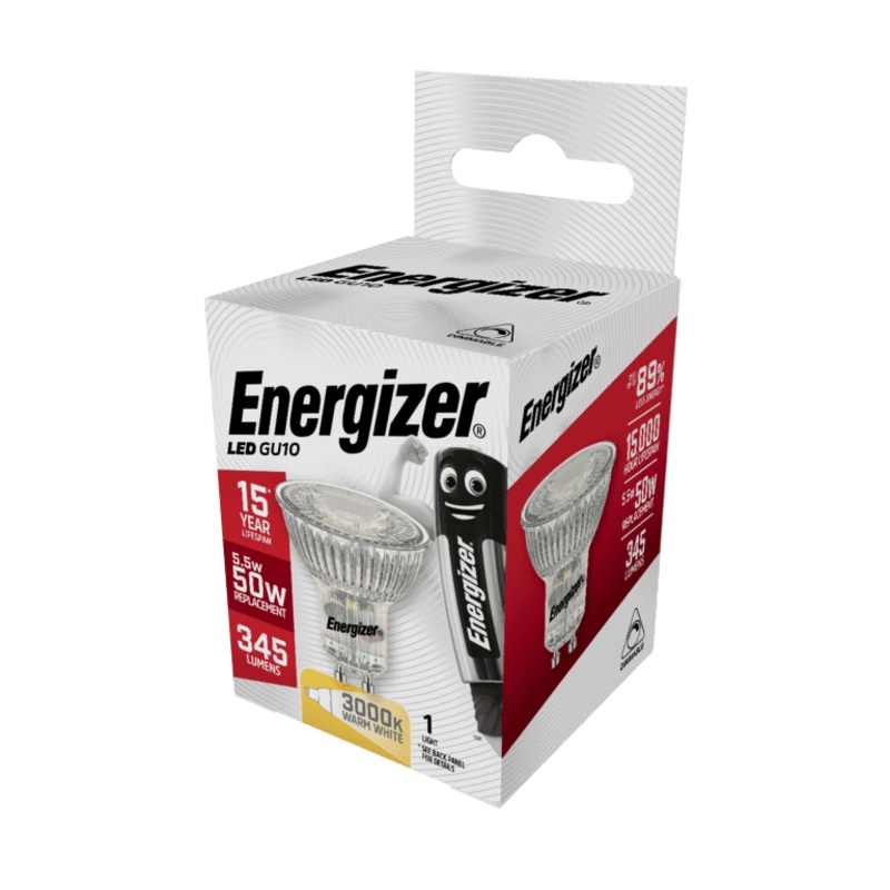 Energizer LED GU10 Warm White Dimmable 36 – 5.5w 375lm