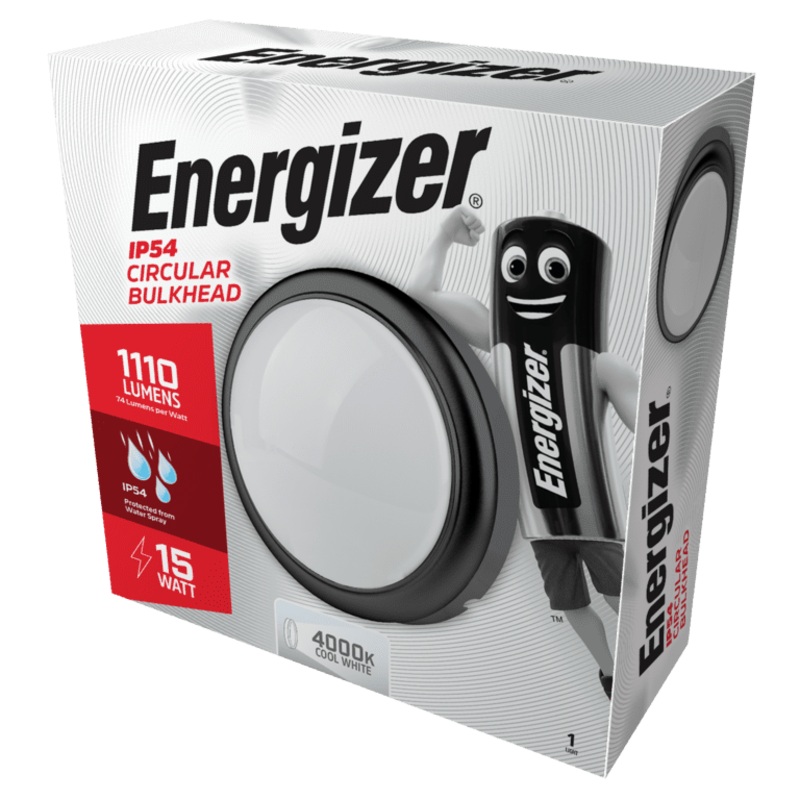 Energizer LED Round Bulkhead IP54 – 15w 4000k Cool White