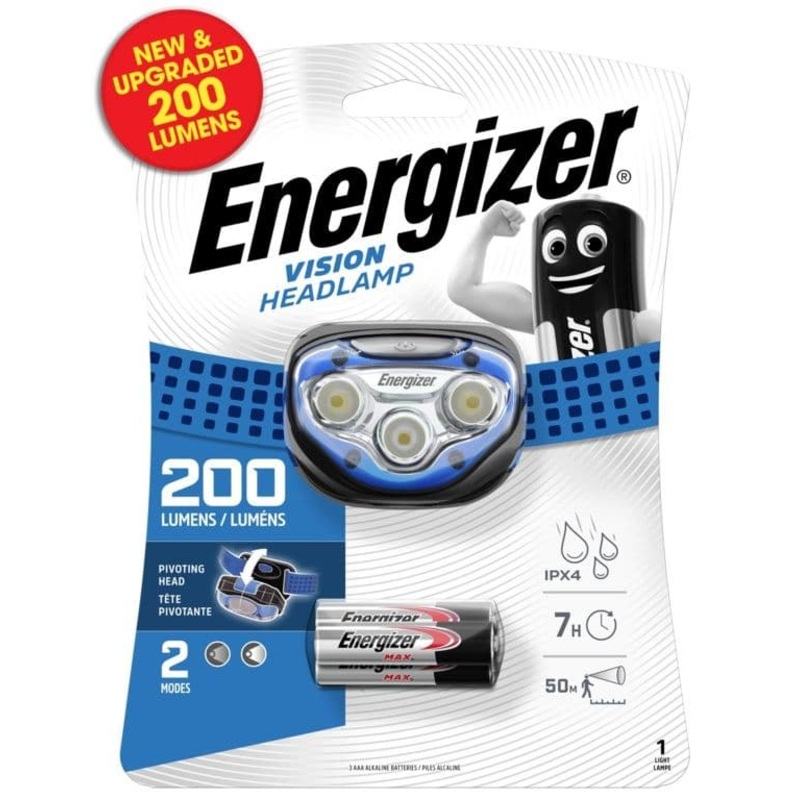 Energizer Vision Headlight 80 Lumens – 3 x AAA