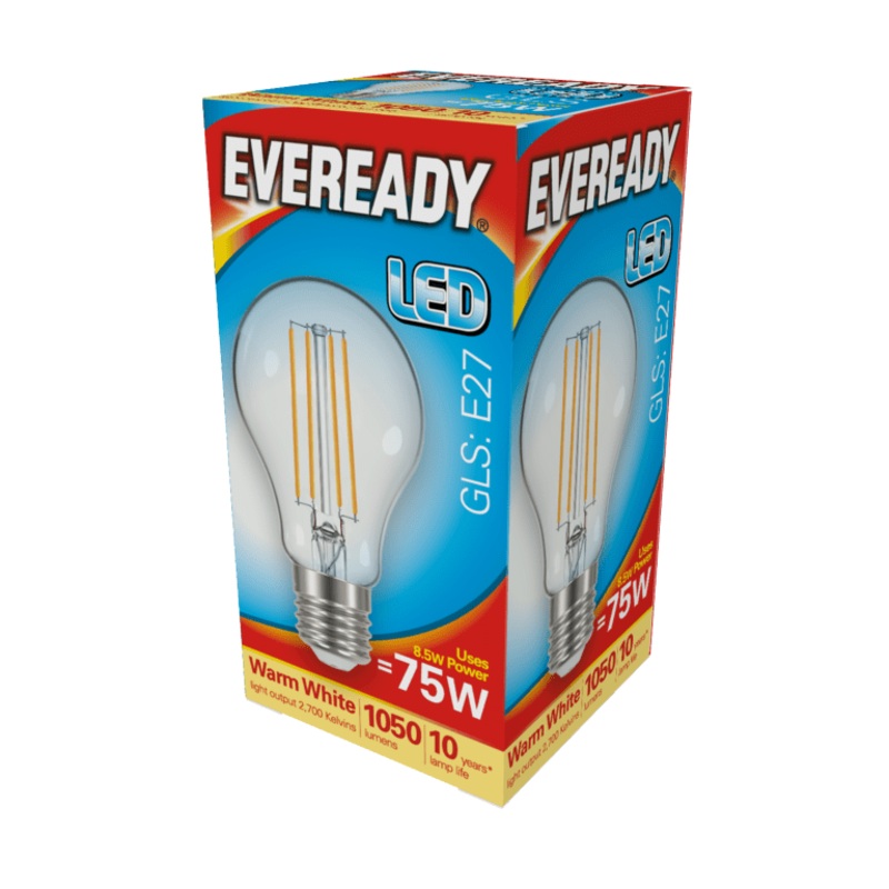 Eveready LED Filament GLS E27 1050LM ES – 8.5W 27000K