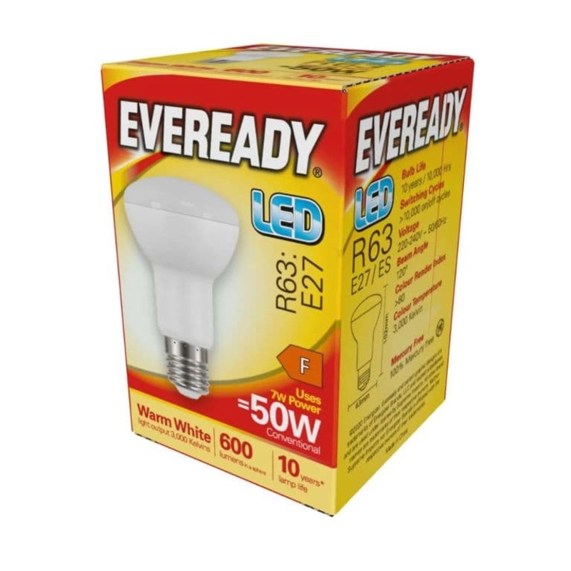 Eveready LED R63 E27 7W – 600 Lumen Warm White 3000k
