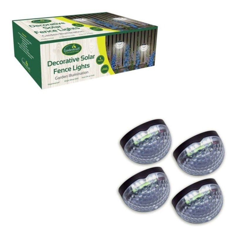 GardenKraft Solar Fence Decorative Lights – 4 Pack