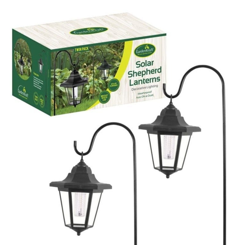 GardenKraft Solar Shepherd Lantern – 2 Piece