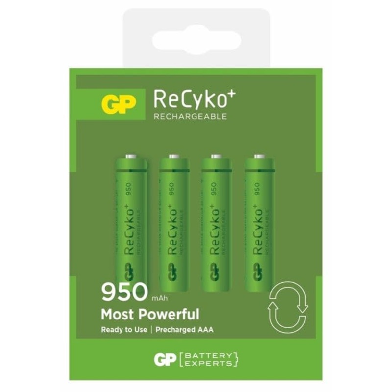 GP Rechargeable Batteries Pack 4 – AAA 950 NiMH