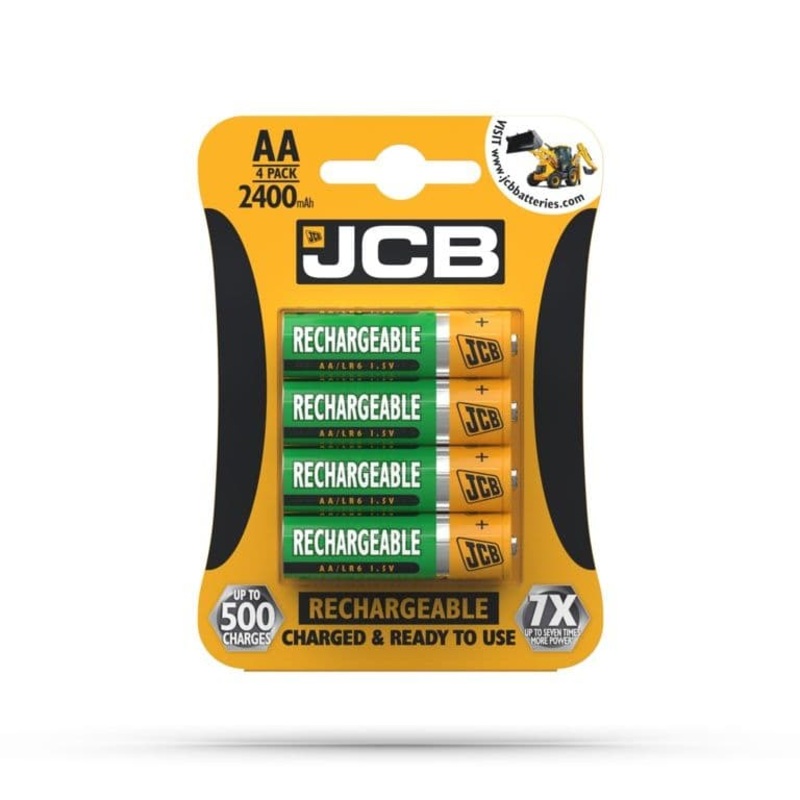 JCB AA Rechargeable Batteries 2400mah – Card 4