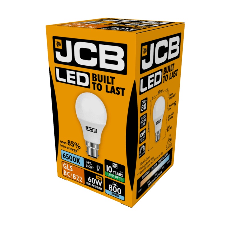 JCB LED A60 806lm Opal 10w – B22 6500k