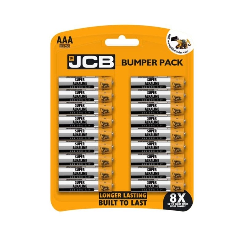 JCB LR03 / AAA Alkaline Batteries – 18 Pack