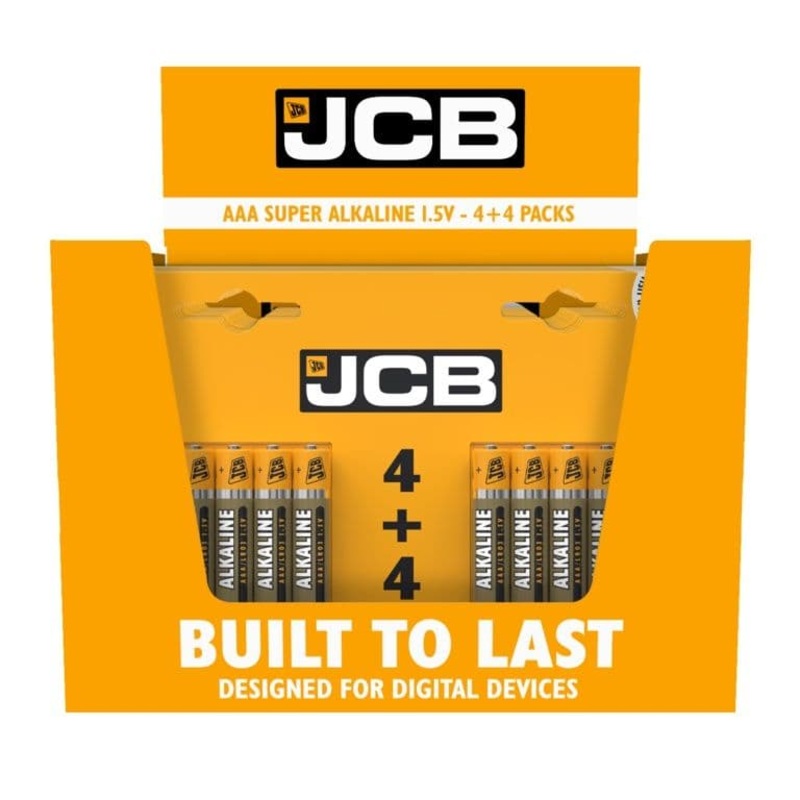 JCB Super Alkaline Batteries 4 Plus 4 – AAA