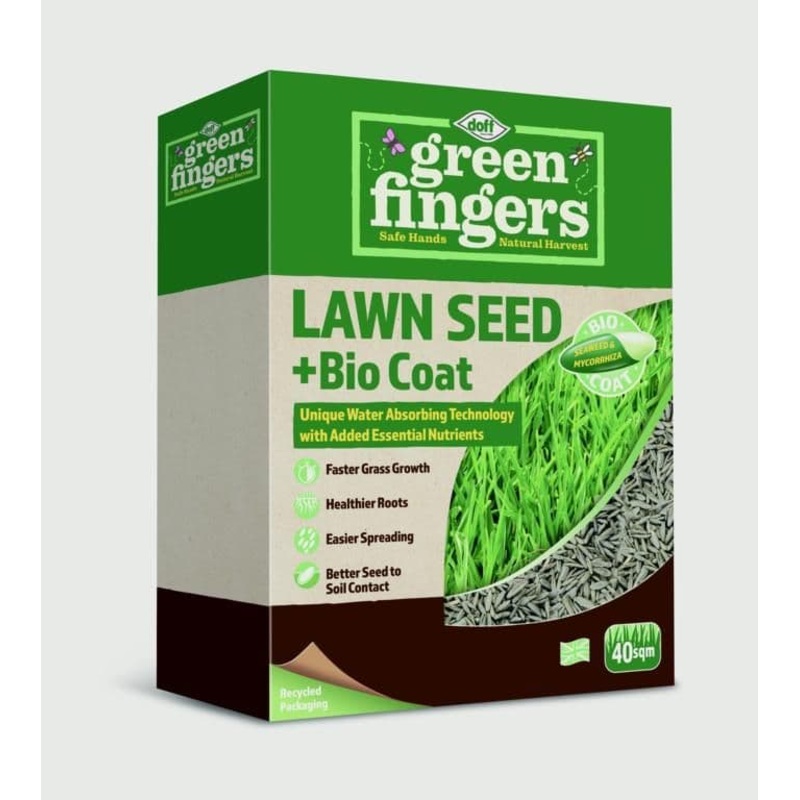 GREEN FINGERS Lawn Seed + Bio Coat – 500g