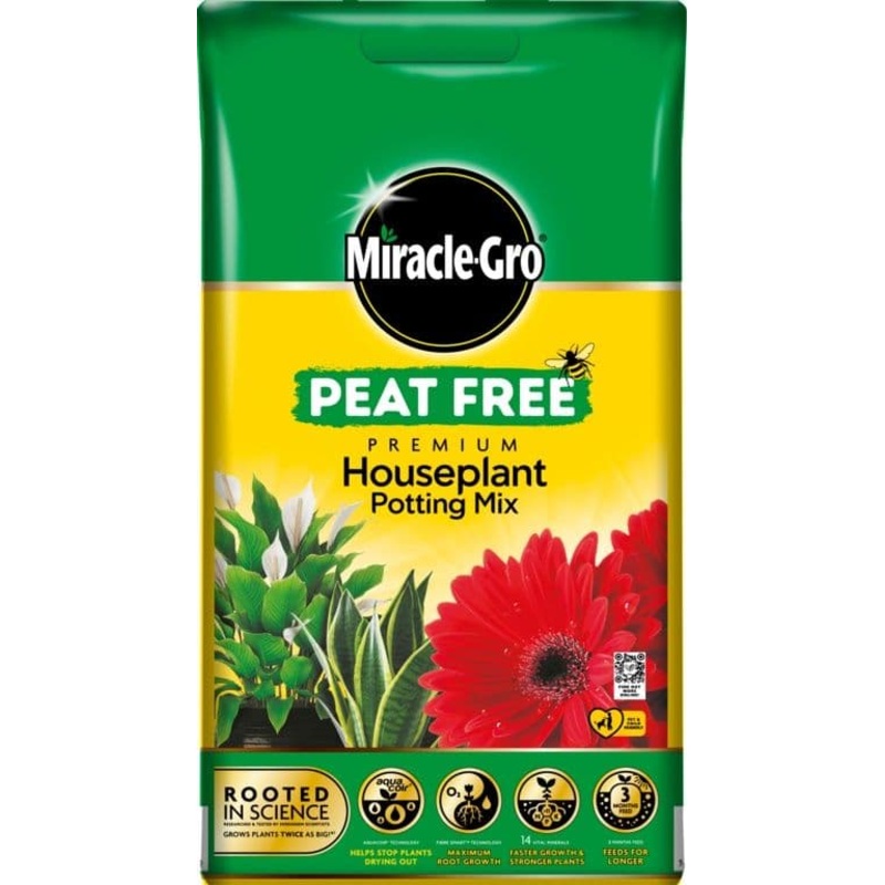 Miracle-Gro Houseplant Potting Mix Peat Free Compost – 10L