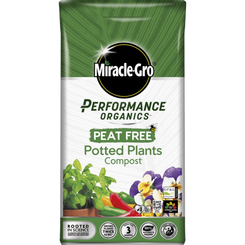 Miracle-Gro Performance Organic Peat Free Potted Plants Compost – 10L